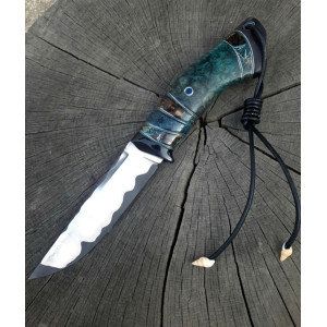 МОРСЬКА ХВИЛЯ ніж ручної роботи майстра студії Павла Гончаренка, Ламінат ДІ69-МП у нержавіючому дамаску. Photo 2